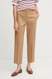 Tommy Hilfiger spodnie damskie kolor brązowy proste high waist WW0WW40504 - Spodnie sportowe damskie - miniaturka - grafika 1