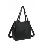 Torebki damskie - Klasyczna Czarna Torebka Damska Shopper LUIGISANTO V0503-2 Black - miniaturka - grafika 1