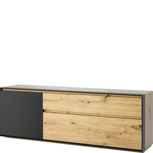 Szafka RTV 1D1S1K/165 Bosco Mebel Bos Dąb Artisan, Czarny - Szafki RTV - miniaturka - grafika 1