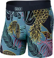 Majtki męskie - Bokserki męskie szybkoschnące SAXX VIBE Boxer Brief Tropikalne - granatowe - miniaturka - grafika 1