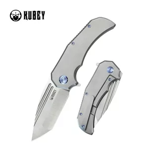 Nóż składany Kubey Bravo One Tanto Grey Titanium, Satin M390 by Mikkel Willumsen (KB366A) - Noże - miniaturka - grafika 1