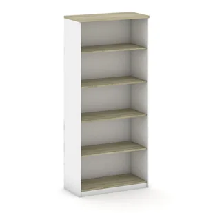 B2B Partner Szafka bez drzwi Mirelli A+, 800 x 400 x 1800 mm, biały/dąb sonoma 437496 - Regały biurowe - miniaturka - grafika 1