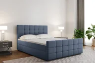 Łóżka - Łóżko kontynentalne MARIN z funkcją przechowywania, tkanina Basel, wiele kolorów Ciemnoniebieski 180x200 cm - miniaturka - grafika 1