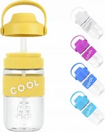 Shakery i bidony sportowe - Tkk Butelka Do Picia 500 Ml Bez Bpa Ze Słomką Carry Briff Żółta - miniaturka - grafika 1