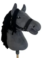 Maskotki i pluszaki - HOBBY HORSE A3, KOŃ NA KIJU - CIEMNOSZARY + KANTAR + GRATIS - miniaturka - grafika 1