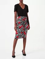 Sukienki - Gina Bacconi Damska spódnica owijana gorsetowa sukienka koktajlowa, Czarny/Czerwony, 46 - miniaturka - grafika 1