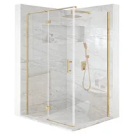 Kabiny prysznicowe - Kabina prysznicowa prostokątna uchylne złota 120x90cm szkło 6mm + powłoka - miniaturka - grafika 1
