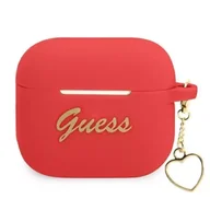 Akcesoria do słuchawek - Guess GUA3LSCHSR AirPods 3 cover czerwony/red Silicone Charm Heart Collection - miniaturka - grafika 1