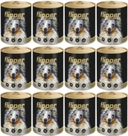 Mokra karma dla psów - Dolina Noteci Flipper z wołowiną i drobiem 24x800g 47050-uniw - miniaturka - grafika 1