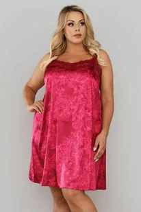 Satynowa koszulka Impresja czerwona. M - Bielizna nocna - miniaturka - grafika 2