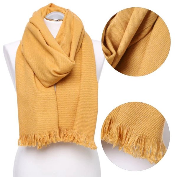 ELEGANCKI SZAL DAMSKI ŻÓŁTY KLASYCZNY NA CHŁODNE DNI CIEPŁY MODNY MORAJ YELLOW