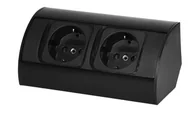 Gniazdka elektryczne - ORNO Gniazdo meblowe narożne 2x230V schuko - czarne - miniaturka - grafika 1