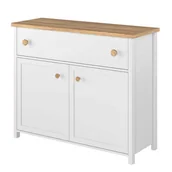 Komody dla dzieci - Komoda do pokoju dziecka, Story, 110x42x90 cm, biel, dąb nash, mat - miniaturka - grafika 1