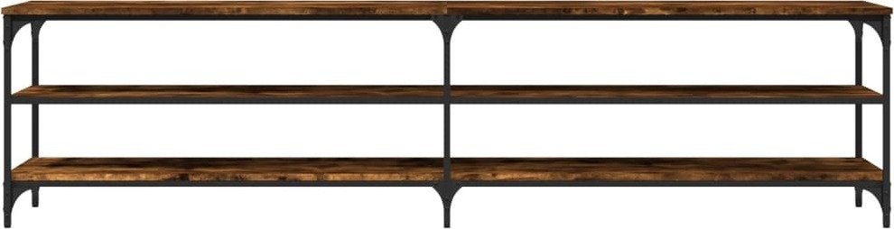 vidaXL Szafka pod TV dąb wędzony 200x30x50 cm materiał drewnopochodny i metal