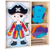 Układanki dla dzieci - Small Foot Design zestaw do nauki sznurowania Pirat - miniaturka - grafika 1