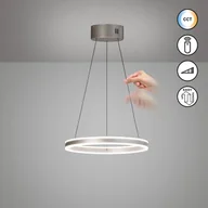 Lampy sufitowe - FISCHER & HONSEL Lampa wisząca Silvio, możliwość ściemniania, aluminiowy / szary / cynkowy, salon / jadalnia, metal, nowoczesny - miniaturka - grafika 1