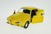 Samochody i pojazdy dla dzieci - Welly Vw Volkswagen Karmann Ghia Coupe Żółty 1:34 Samochów Nowy Metalowy Model - miniaturka - grafika 1