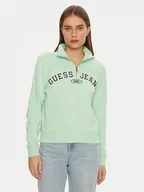 Bluzy damskie - Guess Jeans Bluza W5RQ25 K68I4 Zielony Regular Fit - miniaturka - grafika 1