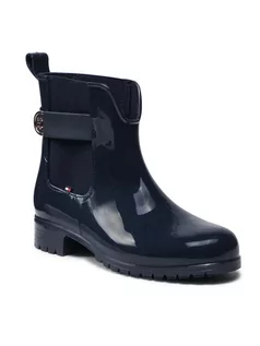 Botki damskie - Tommy Hilfiger Sztyblety Th Hardware Rainboot FW0FW05968 Granatowy - grafika 1