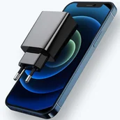 Ładowarki do telefonów - Ładowarka sieciowa Alogy szybka USB-C PD 20W + Kabel USB-C - Lightning 1m Czarny - miniaturka - grafika 1