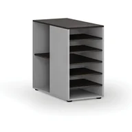 Regały biurowe - Dostawna szafka półkowa do biurka PRIMO GRAY, lewa, szara/wenge - miniaturka - grafika 1