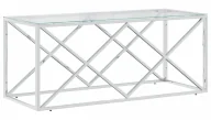 Ławy i stoliki kawowe - Szklany stolik kawowy z metalowym stelażem C8-P46 - miniaturka - grafika 1
