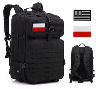 DUŻY PLECAK TURSYTYCZNY WOJSKOWY TAKTYCZNY 45L + FLAGI POLSKI I USA - Plecaki - miniaturka - grafika 1