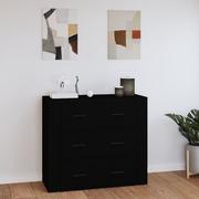 Szafki do salonu - Szafka, czarna, 80x33x70 cm, materiał drewnopochodny - miniaturka - grafika 1