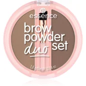 Zestawy kosmetyków damskich - Essence Brow Powder Duo Set zestaw pudrowych cieni do stylizacji brwi z pędzelkiem 01 Light 1,8g - miniaturka - grafika 1