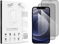 Szkła hartowane na telefon - 2 szt. | moVear 2.5D MAX privacy - Prywatyzujące szkło hartowane do Apple iPhone 12 Pro / 12 (6.1") na Cały Ekran | antySpy, do etui, fullGlue, 9H - miniaturka - grafika 1
