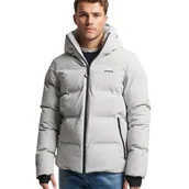 Kurtki męskie - Kurtka męska Superdry Hooded Boxy Puffer puchowa zimowa szara-L - miniaturka - grafika 1