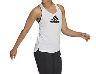 adidas, Aeroready Designed 2 Move Logo, sportowy tank top, biało-czarny, rozmiar S, kobieta - Koszulki i topy damskie - miniaturka - grafika 1