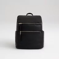 Torby i organizery dla mam - Plecak dla mamy ROOMY black ze złotymi okuciami - miniaturka - grafika 1