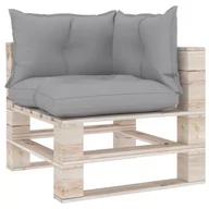 Poduszki na krzesła - vidaXL vidaXL Poduszki na sofę z palet, 3 szt., szare, tkanina - miniaturka - grafika 1