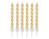 Urodziny dla dorosłych - ŚWIECZKI ZAKRĘCONE ZŁOTE 8cm 12szt - miniaturka - grafika 1