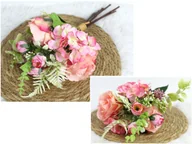 Sztuczne kwiaty - Ekskluzywny Bukiet Różowo-Hortensjowy 35 Cm Z 6 Luksusowymi Łodygami - miniaturka - grafika 1