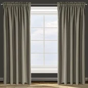Zasłony - Zasłona gotowa na taśmie marszczącej 270 x 135 cm ciemnobeżowy - miniaturka - grafika 1
