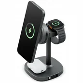 Ładowarki do telefonów - Stacja ładująca Energea MagArctic Stand 4w1 Qi2 z chłodzeniem i kablem grafitowy - miniaturka - grafika 1