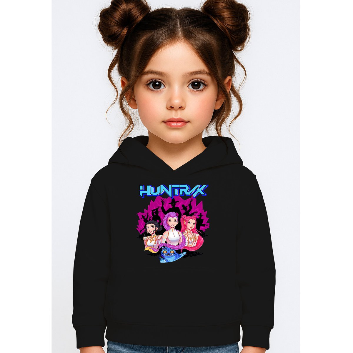 BLUZA DZIECIĘCA KPOP DEMON HUNTERS HUNTRIX 110-116 Z KAPTUREM BAWEŁNIANA