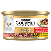 Mokra karma dla kotów - Purina Gourmet Gold łosoś/ kurczak w sosie 85g - miniaturka - grafika 1