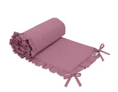 Ochraniacze do łóżeczka - Uniwersalny ochraniacz z falbanką do łóżeczka niemowlęcego - róż retro - miniaturka - grafika 1