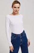 Bluzki damskie - Bawełniana biała bluzka z długimi rękawami 4207, Kolor biały, Rozmiar XL, Moodo - Primodo.com - miniaturka - grafika 1