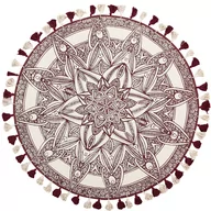 Dywany - Beliani Dywan okrągły 120 cm orientalny nadruk kremowo-fioletowy OLTU - miniaturka - grafika 1