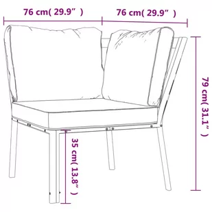 5-cz. zestaw wypoczynkowy do ogrodu, piaskowe poduszki, stal vidaXL - Meble ogrodowe - miniaturka - grafika 11
