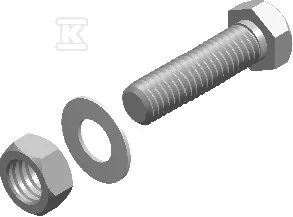 Śruba z łbem sześciokątnym w ocynku ogniowym SMM8x16F.Opakowanie 100 sztuk. - Akcesoria do kolektorów i fotowoltaiki - miniaturka - grafika 1