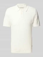 Koszulki męskie - Koszulka polo o kroju super skinny fit z fakturowanym wzorem model ‘AIDEN’ - miniaturka - grafika 1