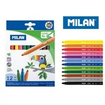 MILAN Flamastry STOŻKOWE 12 KOLORÓW 0612312 129935 129935 - Przybory szkolne - miniaturka - grafika 3