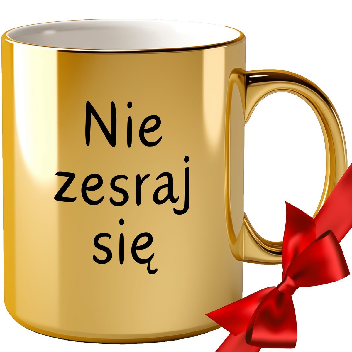 KUBEK NIE ZESR*J SIĘ zabawny napis nadruk na święta boże narodzenie