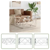 Ławy i stoliki kawowe - The Living Store stolik kawowy 80x80x40 cm stal nierdzewna i szkło - miniaturka - grafika 1