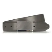 Paski - Pasek męski ze skóry naturalnej z zaciskową klamrą szary - miniaturka - grafika 1